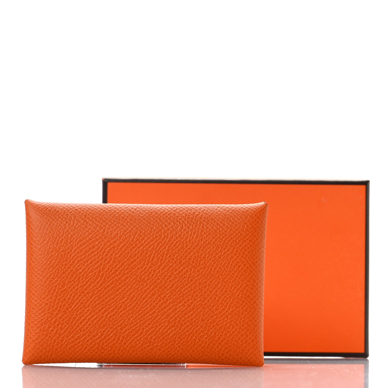 Hermes Epsom Verso Calvi Card Case Orange Lime 9 of 9