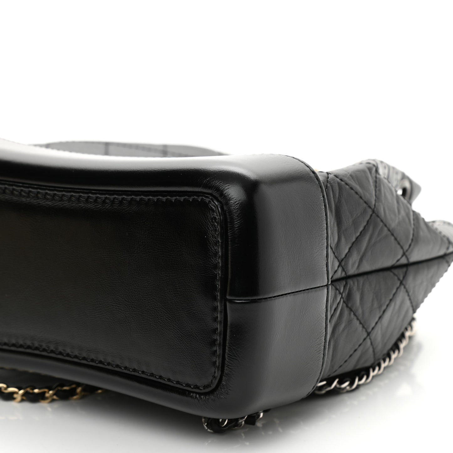 Aged Calfskin Quilted Small Gabrielle Backpack Black