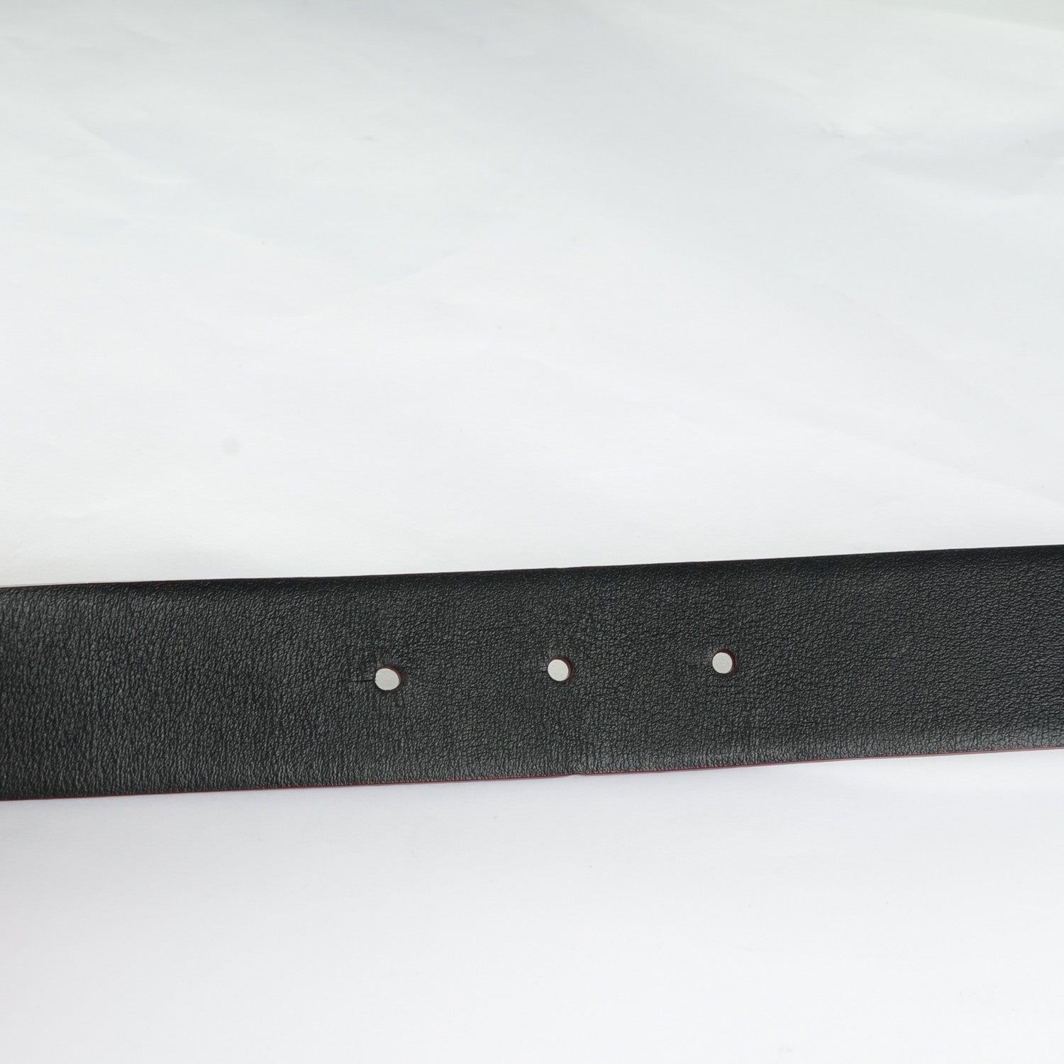 Chanel Calfskin CC Reversible Skinny Belt 85 34 Black Burgundy 4 of 6