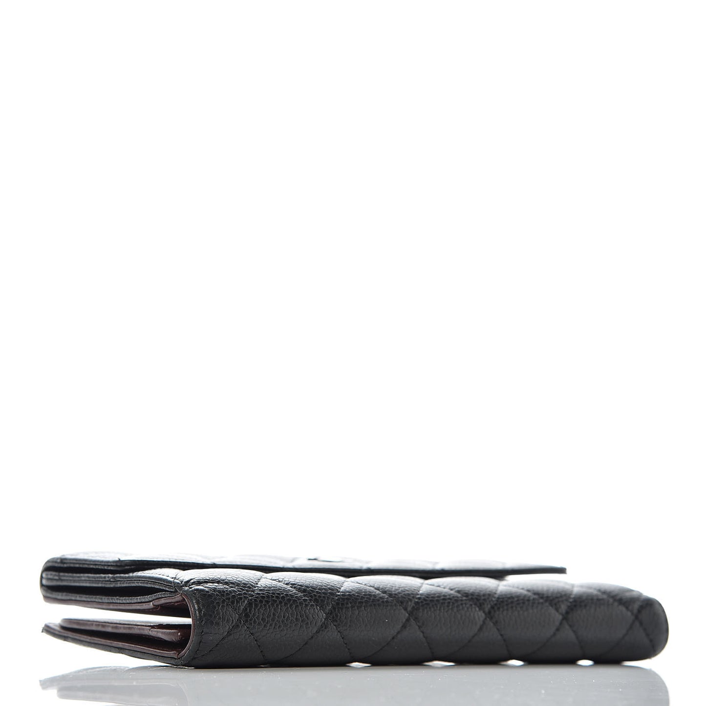 Caviar Quilted CC French Flap Wallet Black