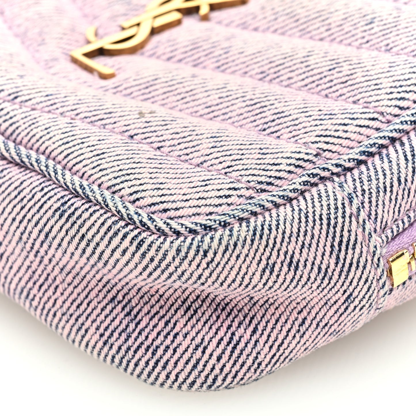 Denim Matelasse Monogram Lou Belt Bag Washed Purple