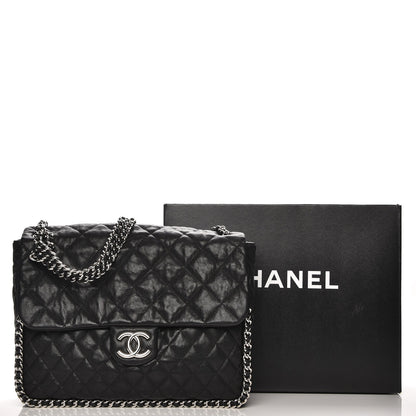Chanel Washed Lambskin Quilted Maxi Chain Around Flap Black 8 of 8