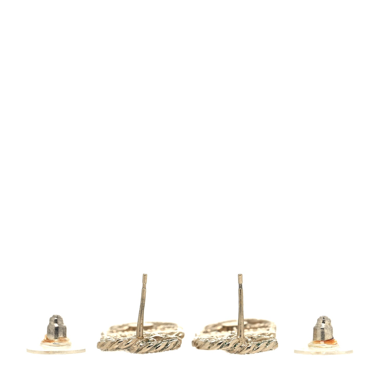 Enamel CC Rope Shield Drop Earrings Gold