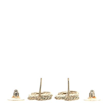 Chanel Enamel CC Rope Shield Drop Earrings Gold 3 of 4