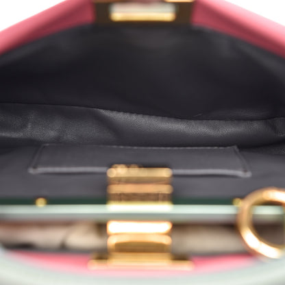 Fendi Nappa Colorblock Mini Peekaboo Iconic Satchel Rosa Fluo Oxigen Slate 7 of 10