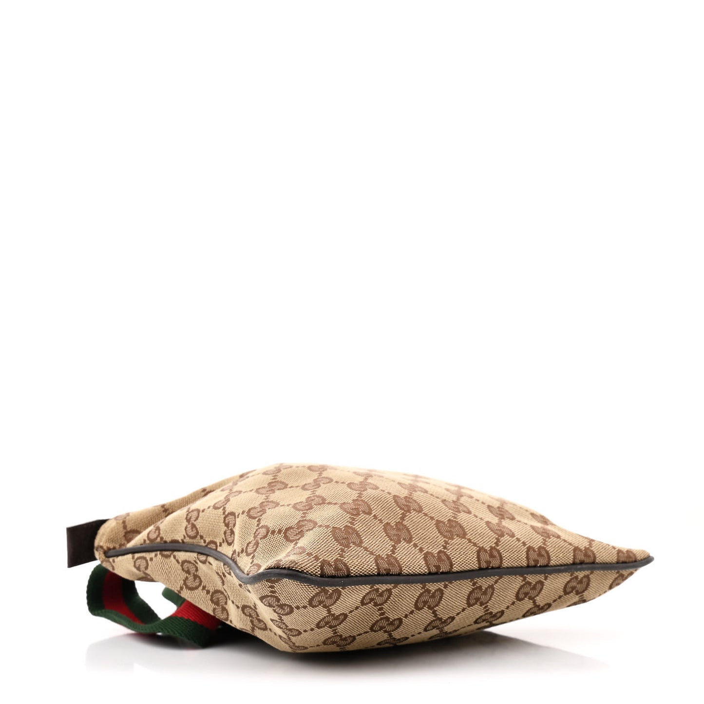 Monogram Web Small Flat Messenger Bag Brown
