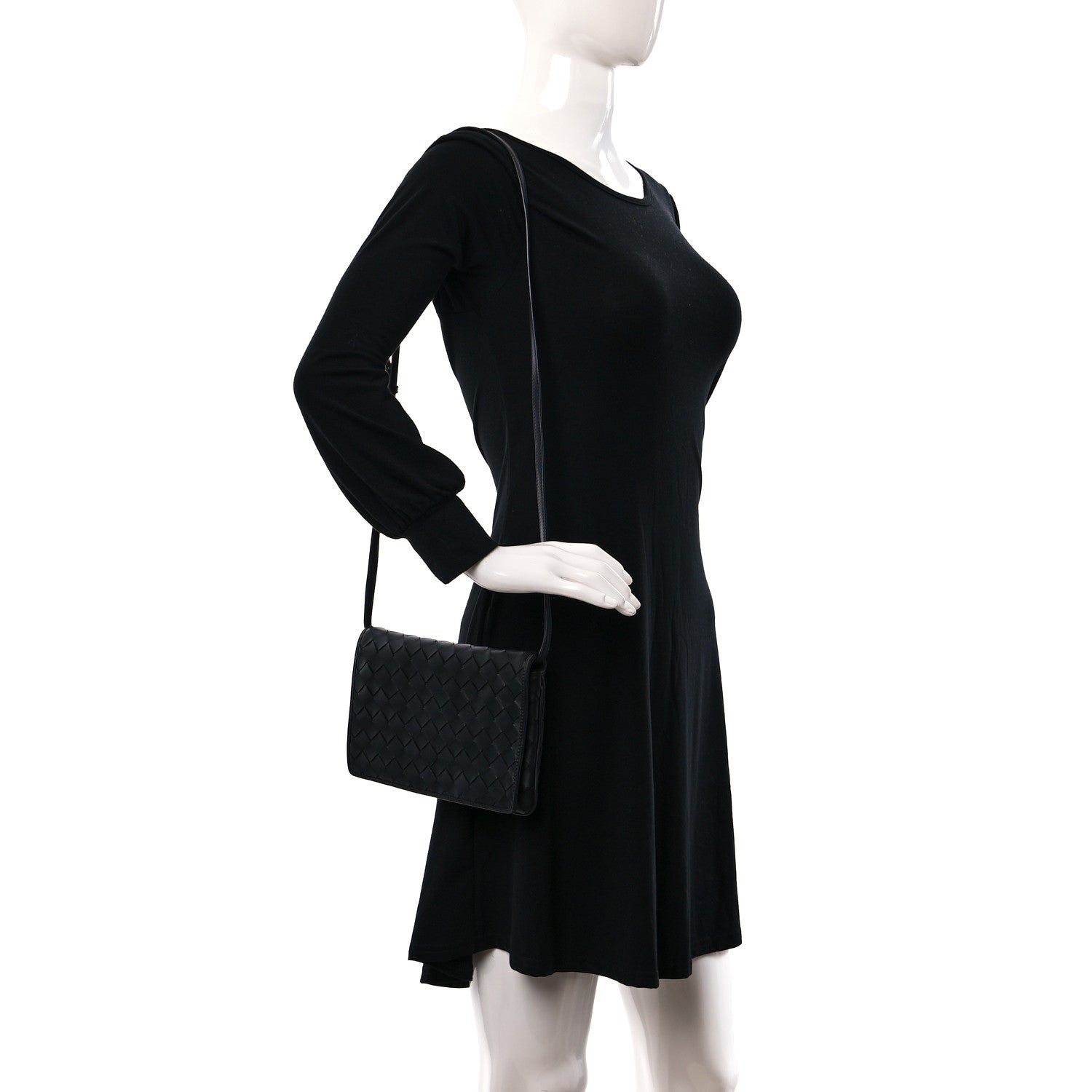 Bottega Veneta Nappa Intrecciato Crossbody Messenger Flap Black 2 of 11
