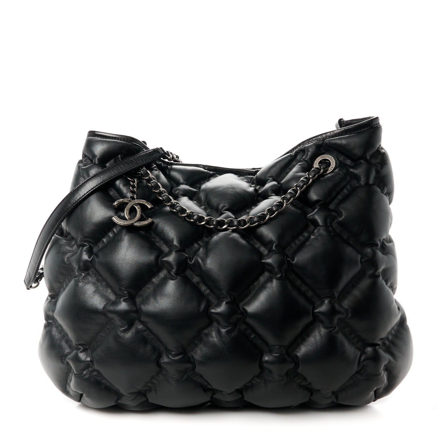 Chanel Calfskin Quilted Chesterfield Shoulder Bag Black 1 of 10