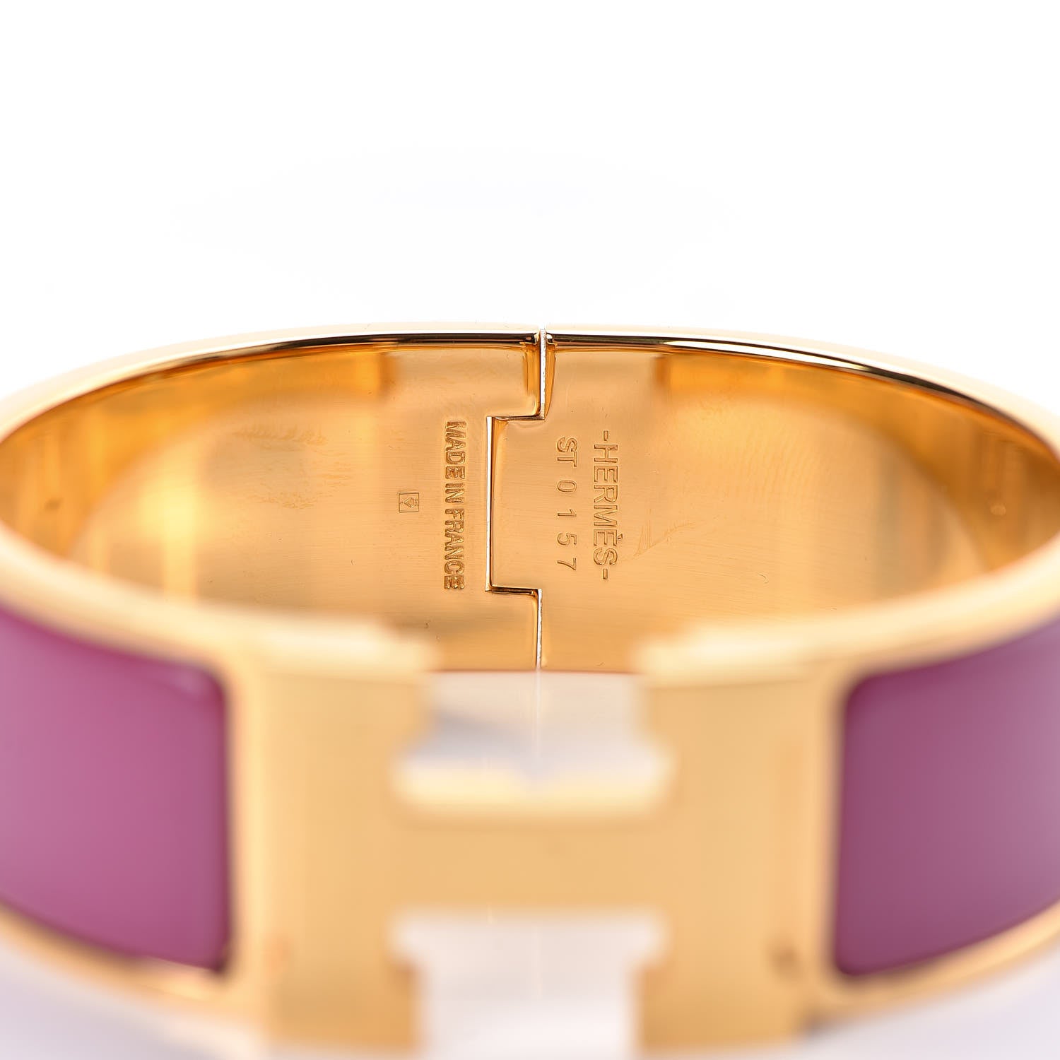 Hermes Enamel Wide Clic Clac H Bracelet PM Rose Azalee 5 of 6