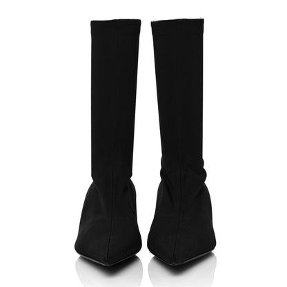Balenciaga Jersey Crepe Extreme Pointed Toe Knife Booties 38.5 Black 2 of 6