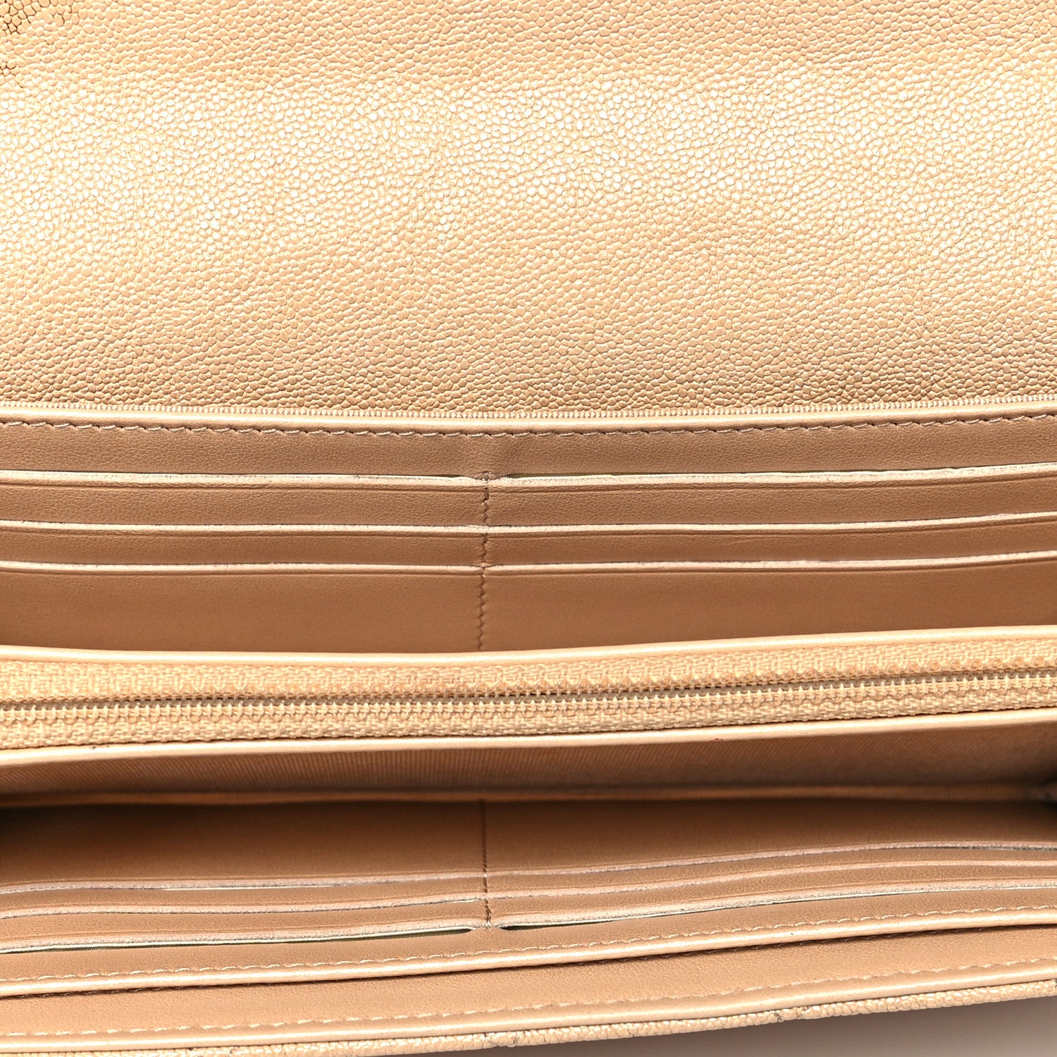 Chanel Iridescent Caviar Quilted Long Flap Wallet Beige 4 of 15