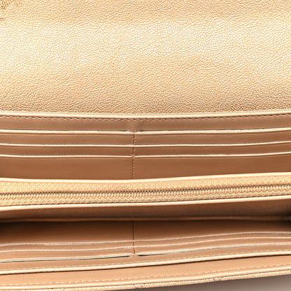 Chanel Iridescent Caviar Quilted Long Flap Wallet Beige 4 of 15