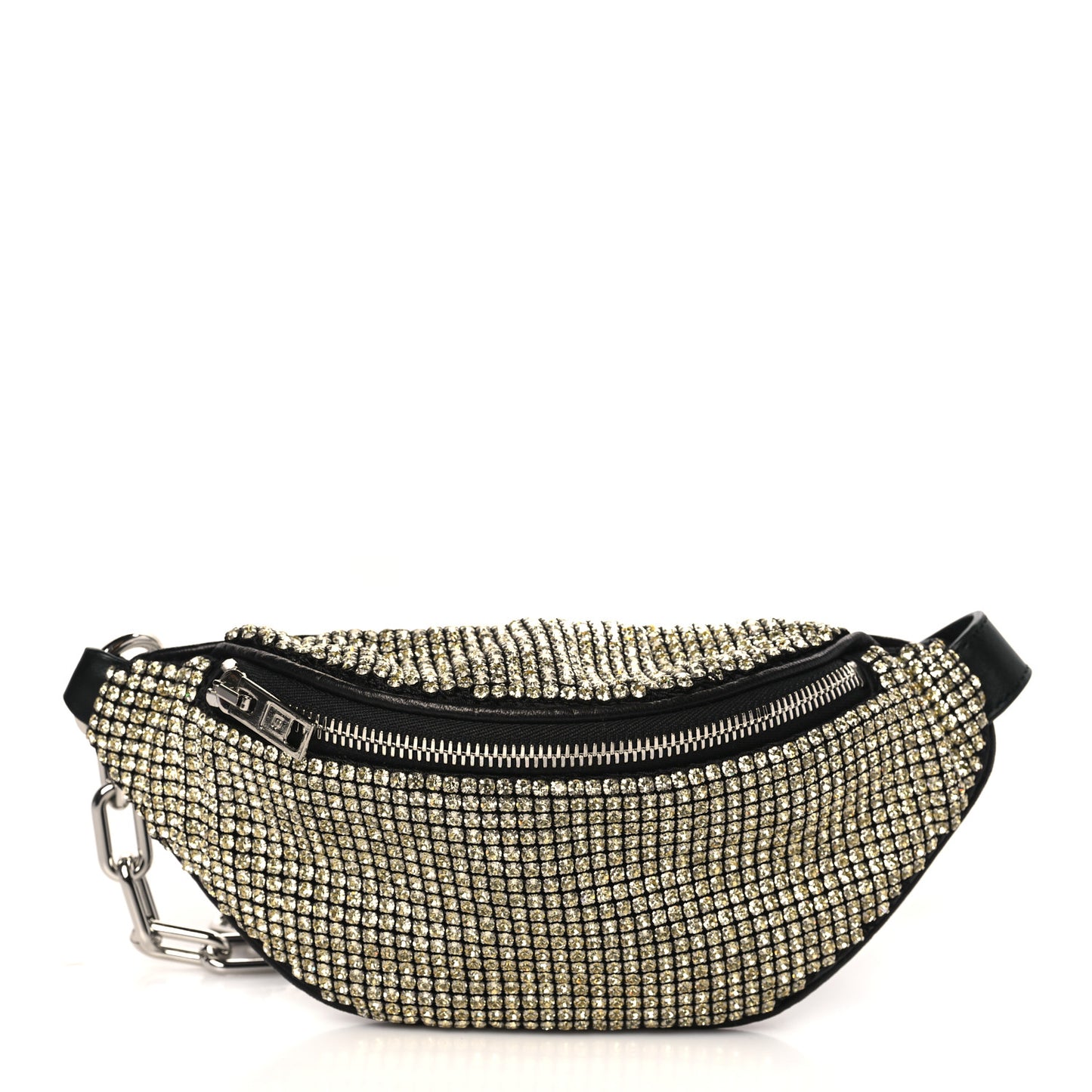 Rhinestone Mesh Mini Attica Belt Bag Prism Gold