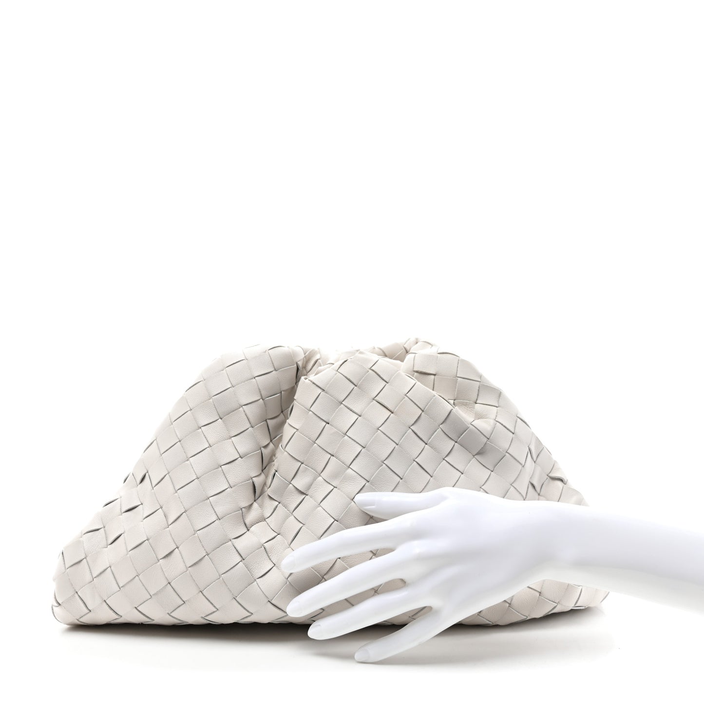 Nappa Maxi Intrecciato The Pouch Oversized Clutch Chalk