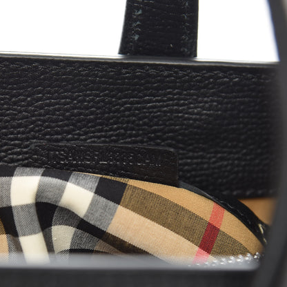 Burberry Derby Calfskin House Check Medium Banner Tote Black 9 of 14