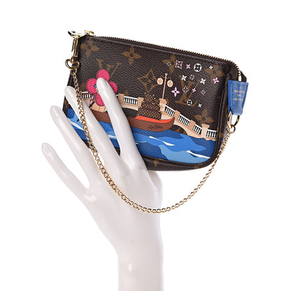 Louis Vuitton Monogram 2019 Christmas Animation Mini Venice Pochette Accessories Blue 2 of 8
