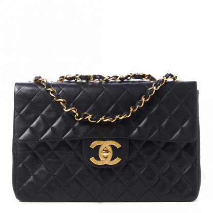 Chanel Lambskin Quilted XL Jumbo Single Flap Black 1 of 10