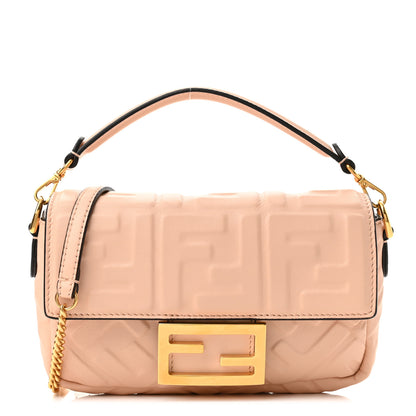 Fendi Nappa FF 1974 Embossed Mini Baguette Light Rose 1 of 10