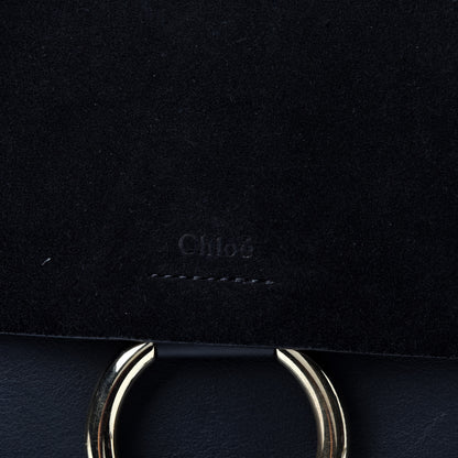 Chloe Suede Calfskin Medium Faye Shoulder Bag Black 7 of 14