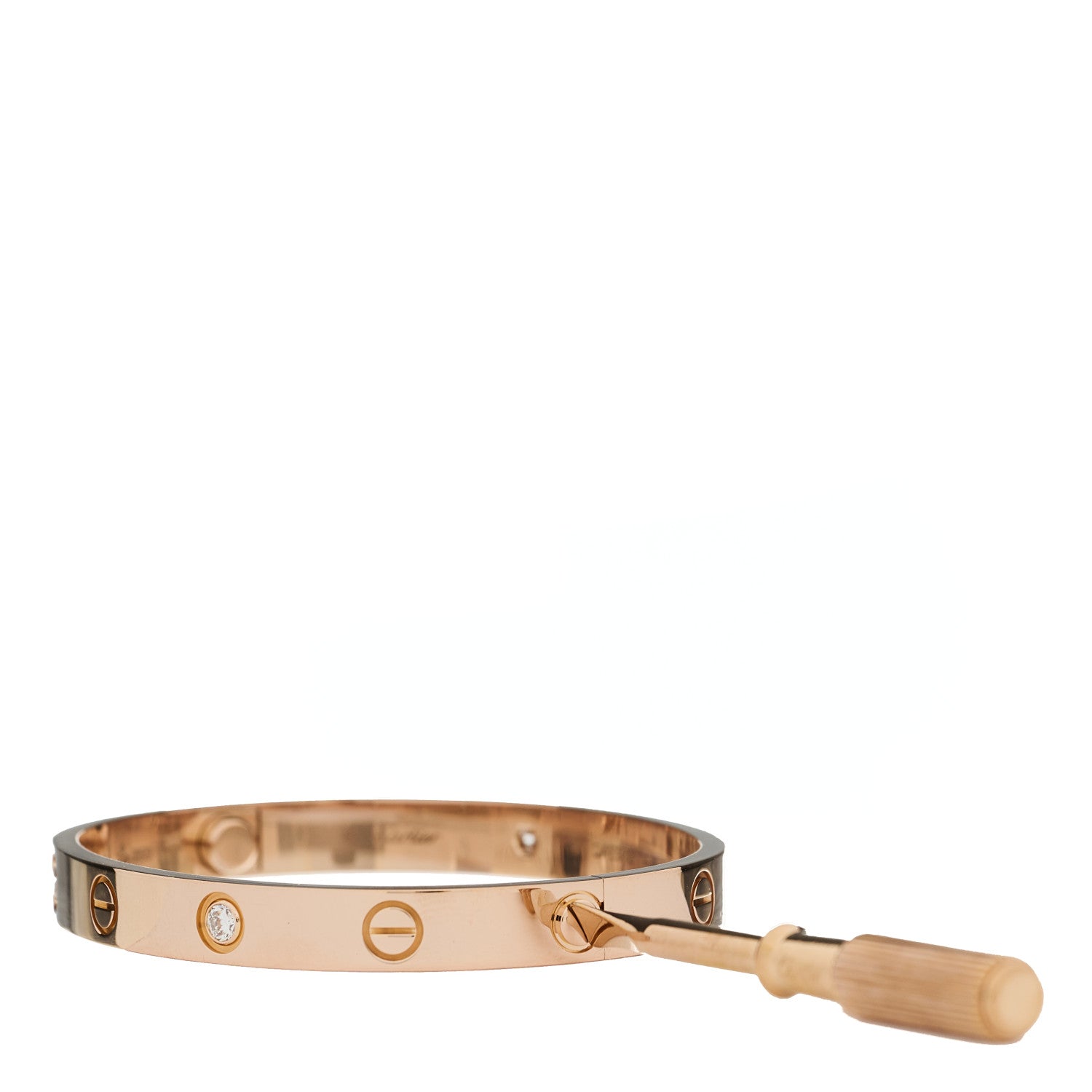 Cartier 18K Pink Gold 4 Diamond LOVE Bracelet 16 8 of 8