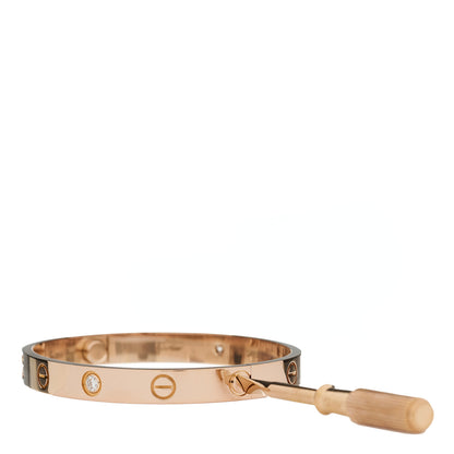 Cartier 18K Pink Gold 4 Diamond LOVE Bracelet 16 8 of 8
