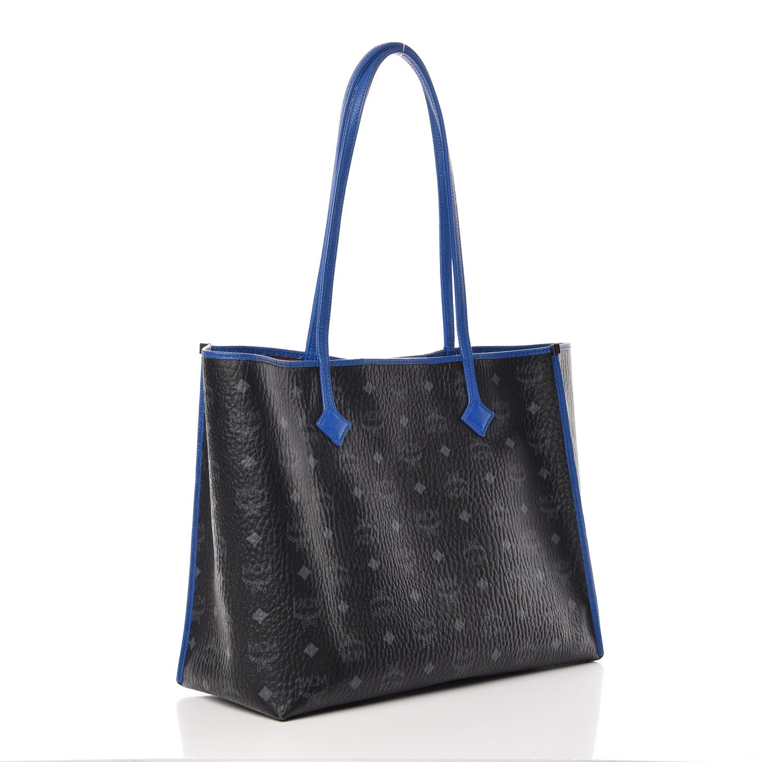 MCM Visetos Medium Shopper Tote Black 3 of 15