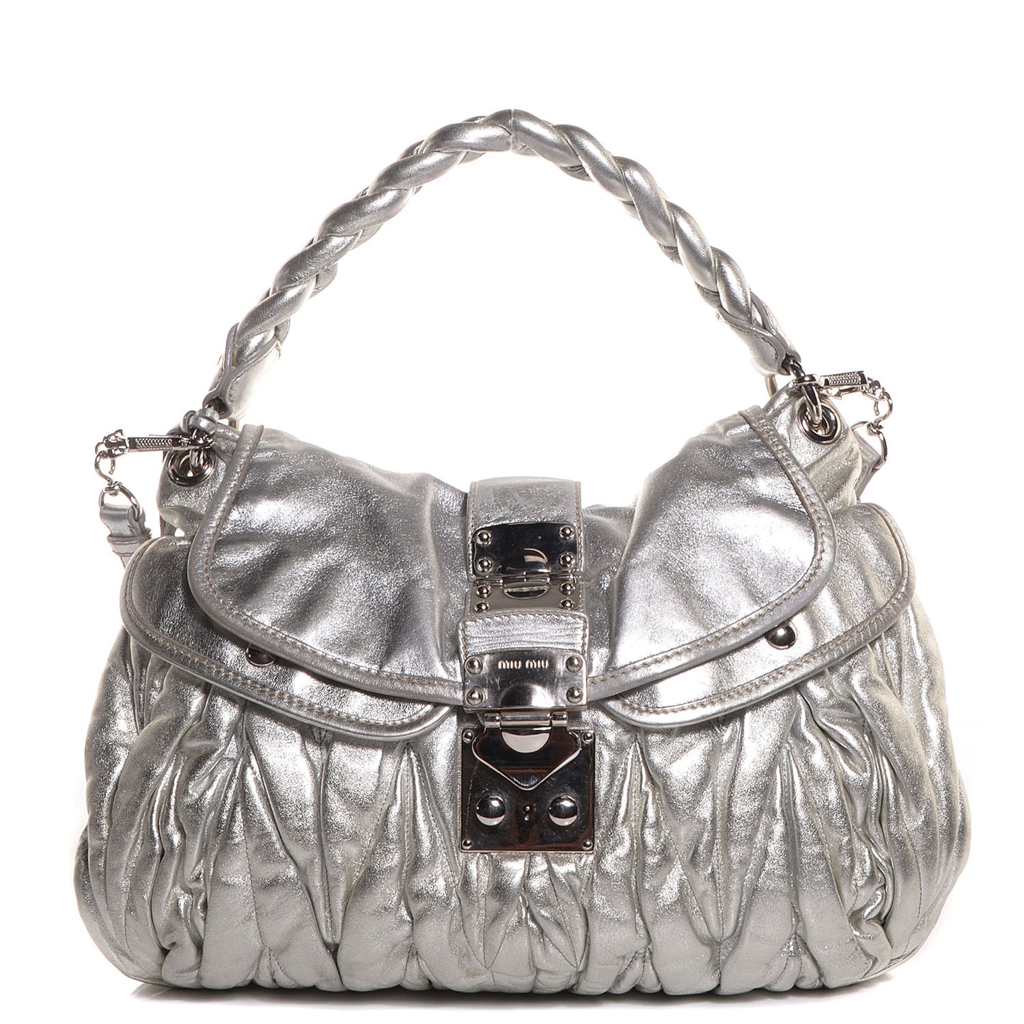 Leather Matelasse Coffer Silver
