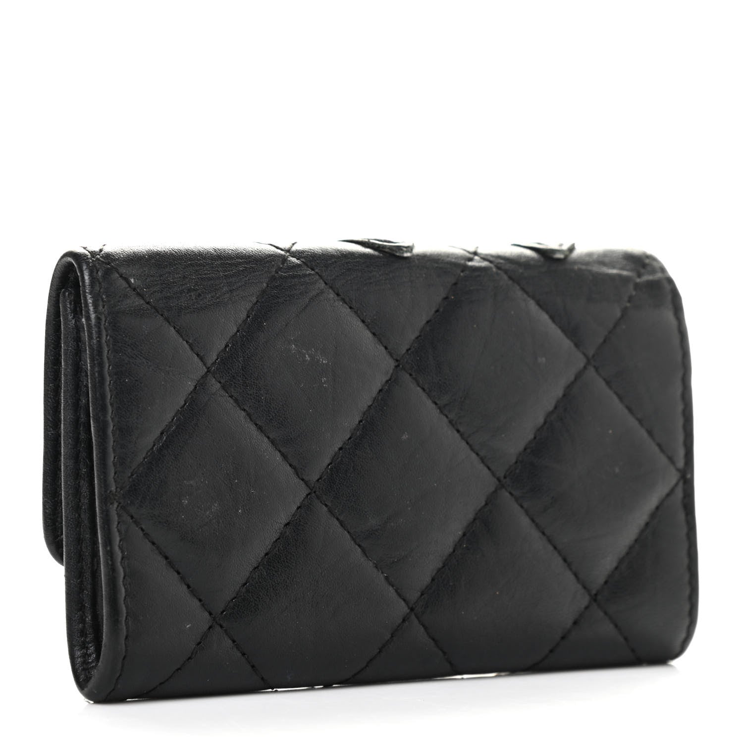 Chanel Calfskin Quilted Cambon Key Holder Case Black 3 of 8