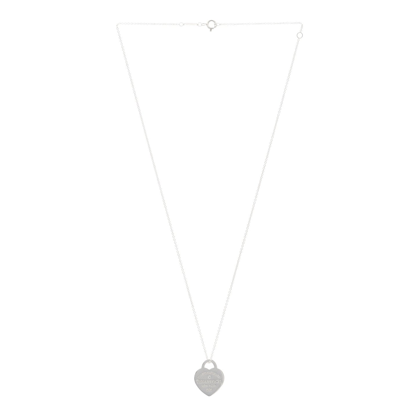 Sterling Silver Diamond Small Return to Tiffany Heart Pendant Necklace