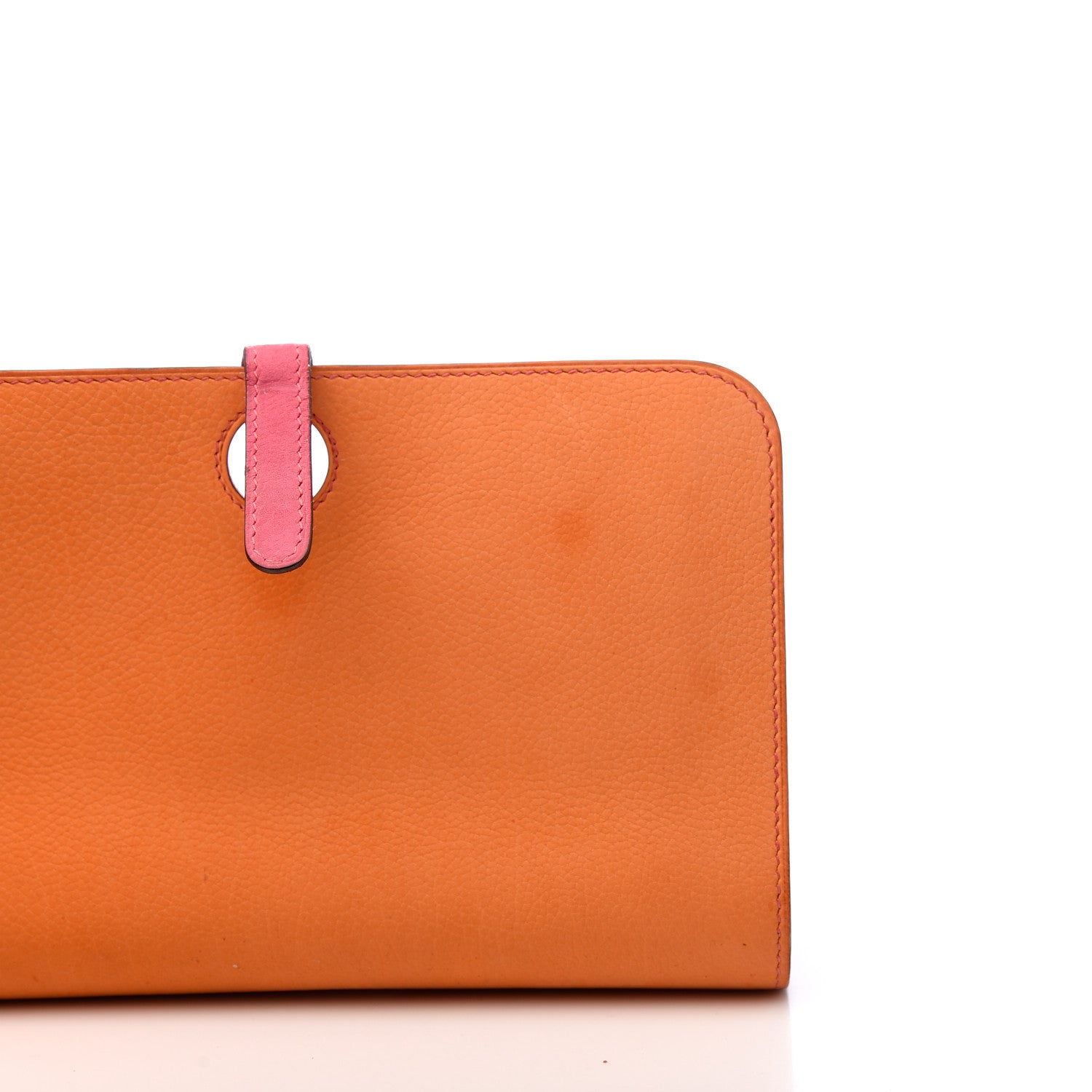 Hermes Eversoft Dogon Duo Wallet Orange Rose Shocking 12 of 12