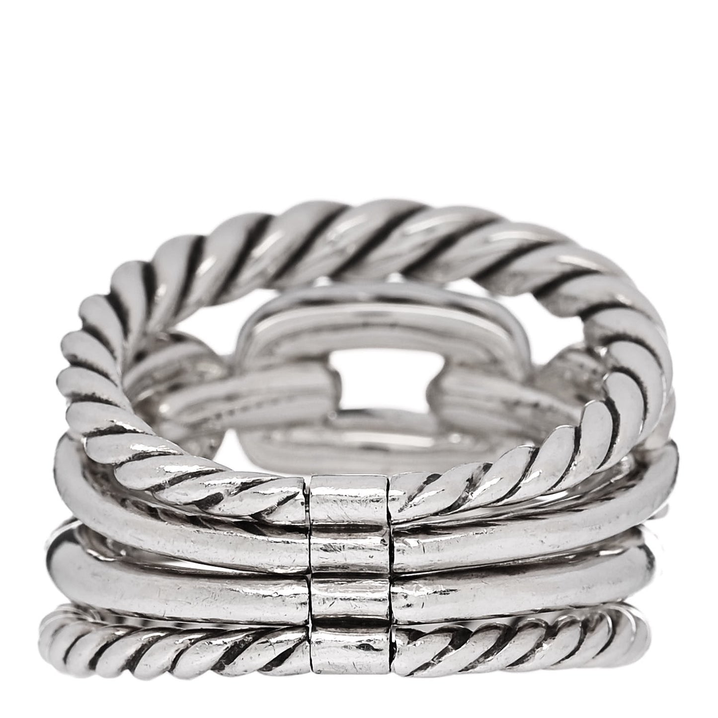Sterling Silver Diamond Wellesley Four-Row Ring 54 7