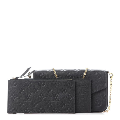 Louis Vuitton Empreinte Pochette Felicie Chain Wallet Black 3 of 10
