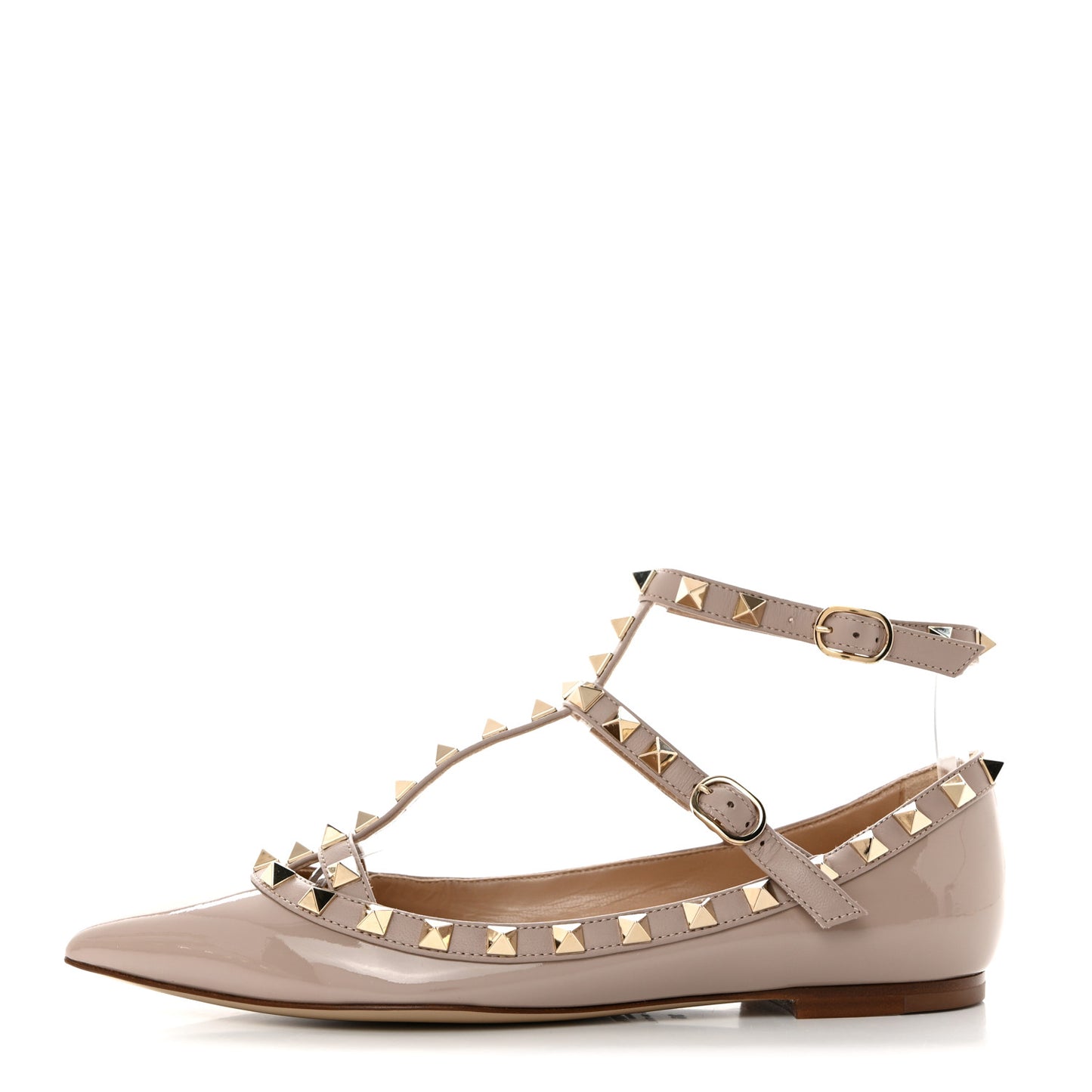 Patent Rockstud Cage Ballerina Flats 36 Poudre