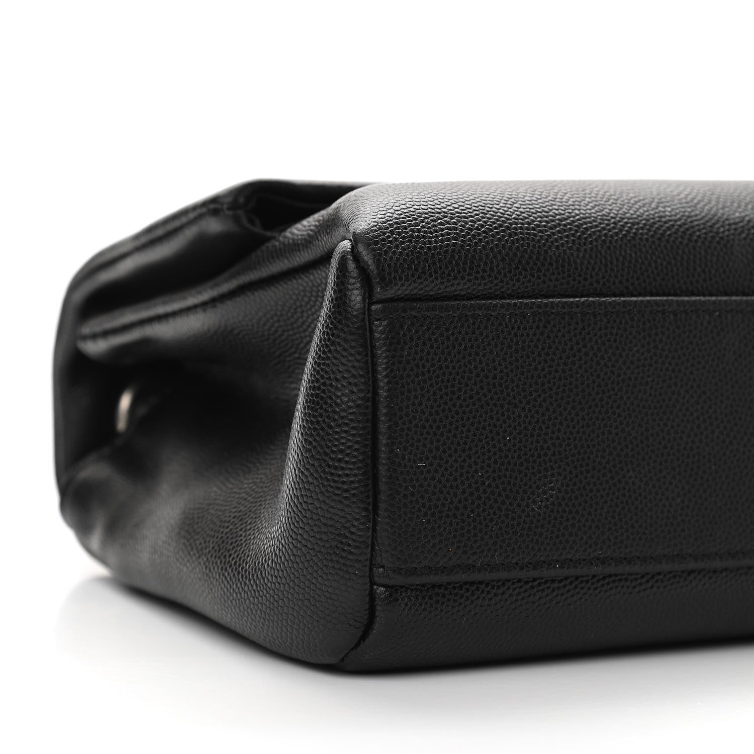 Saint Laurent Grain De Poudre Small West Hollywood Monogram Fold-Over Bag Black 9 of 10