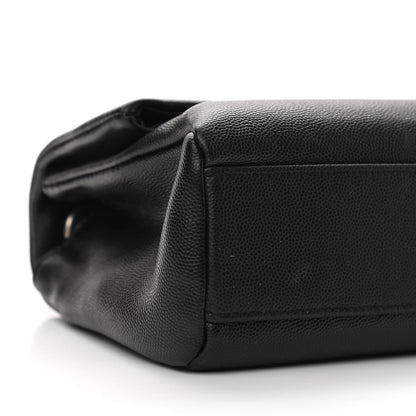 Saint Laurent Grain De Poudre Small West Hollywood Monogram Fold-Over Bag Black 9 of 10