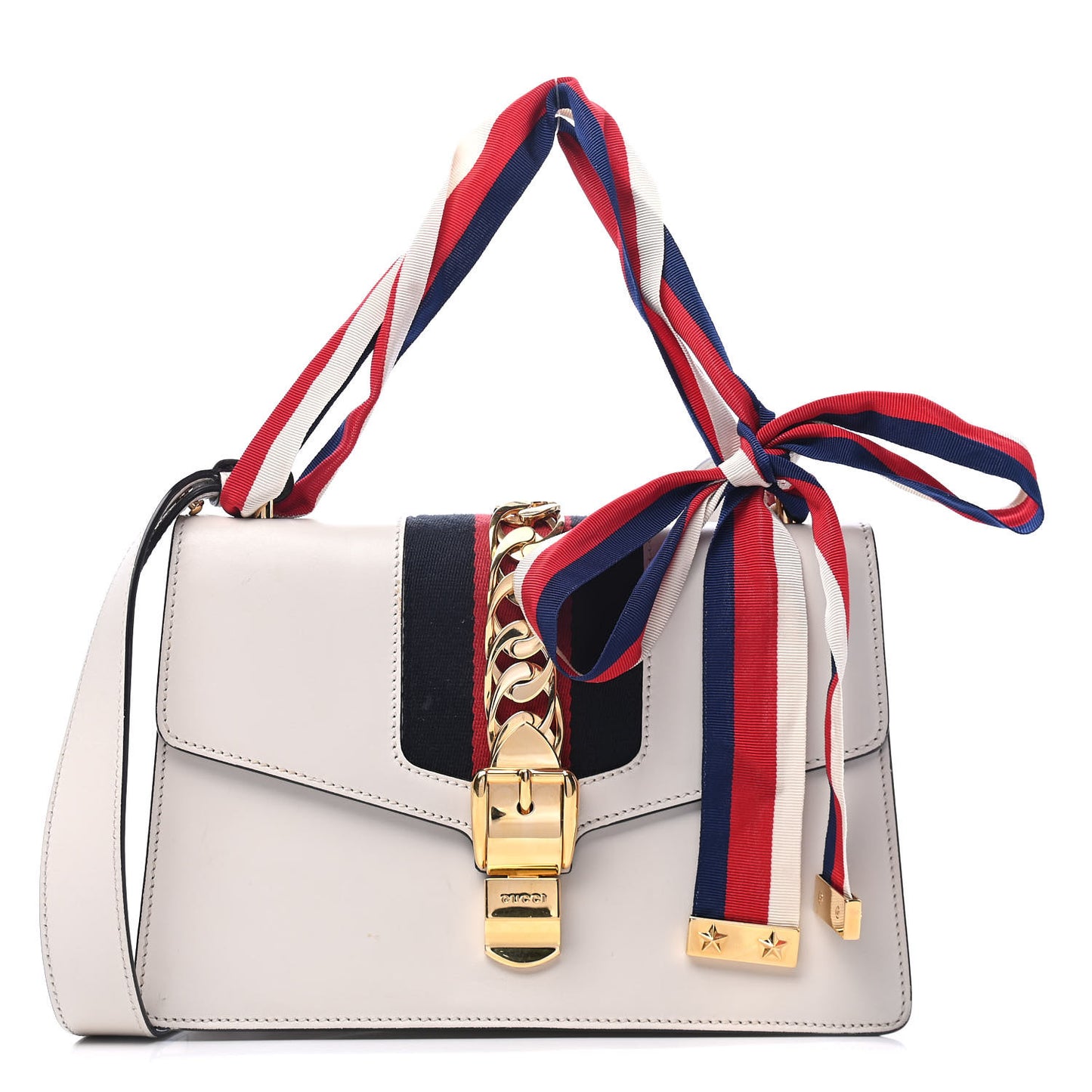 Calfskin Small Sylvie Shoulder Bag Off White
