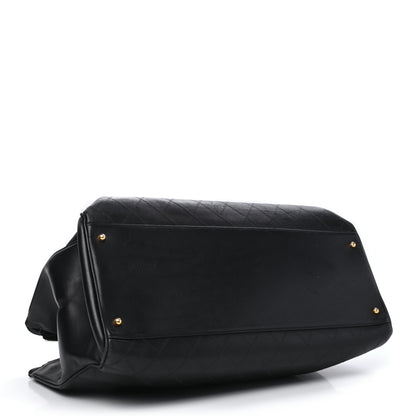 Chanel Calfskin Stitched XL Weekender Black 3 of 8