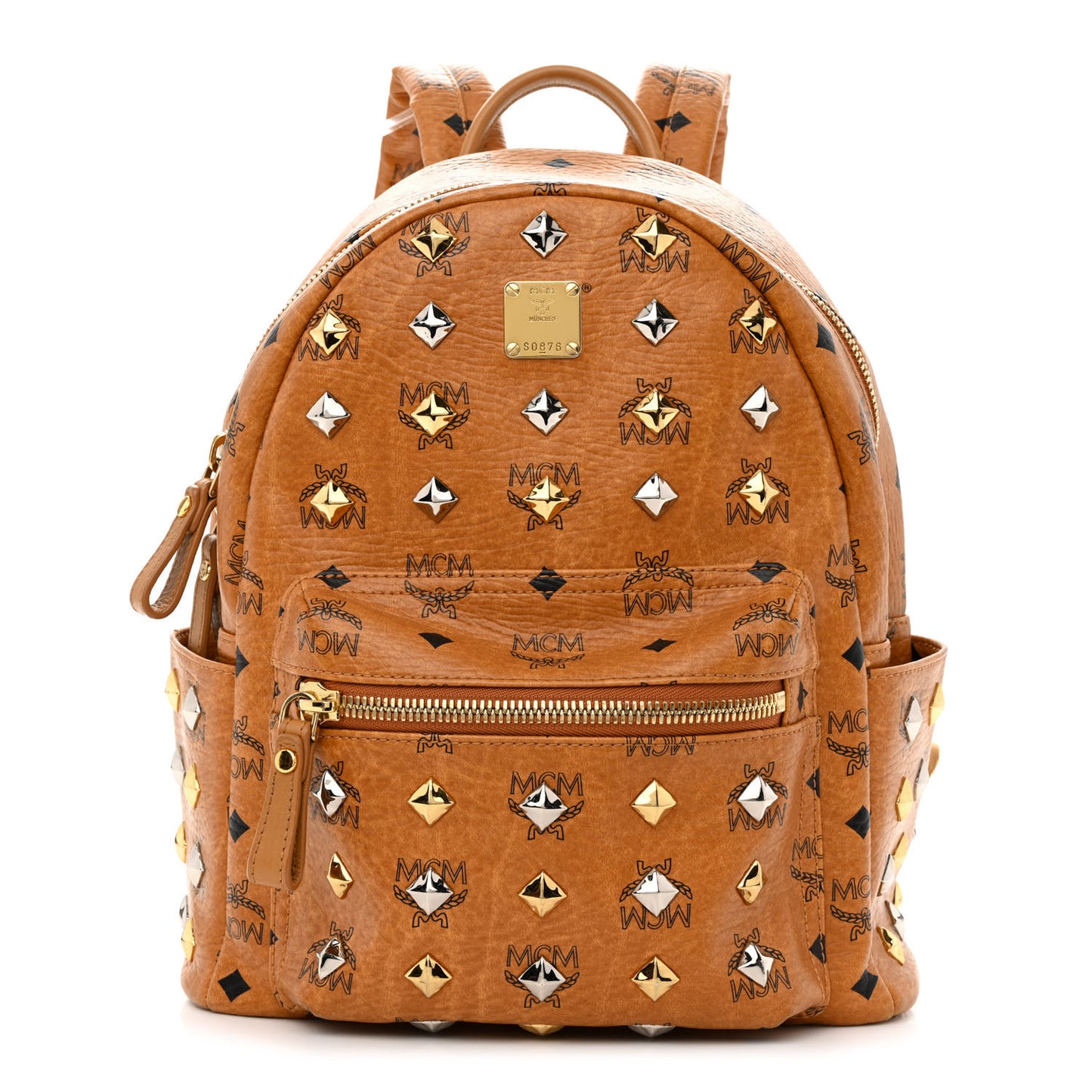 Visetos Studded Small Stark Backpack Cognac
