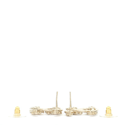 Chanel Crystal CC Camellia Earrings Gold 3 of 6