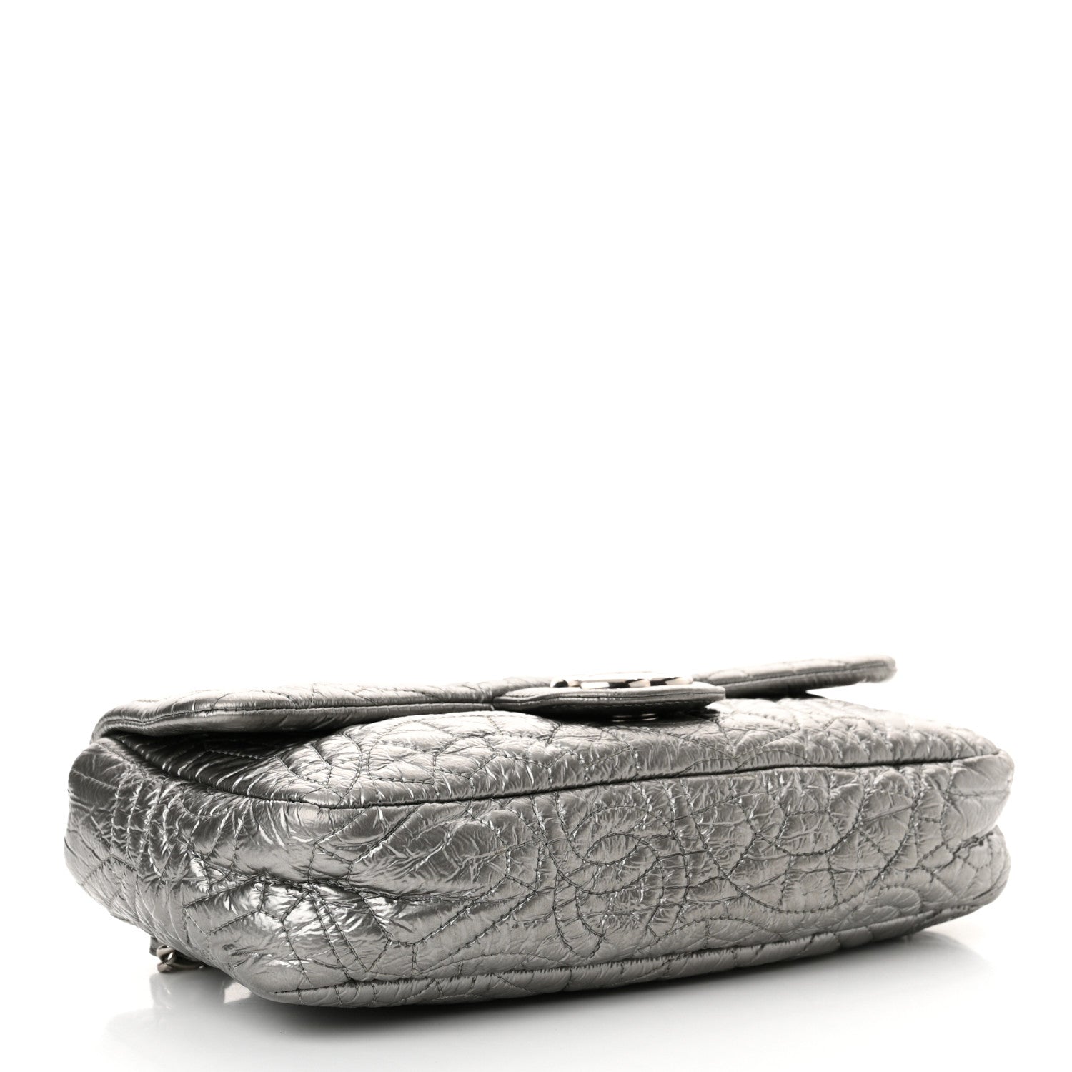 Chanel Vinyl Small Graphic Edge Flap Silver 4 of 11