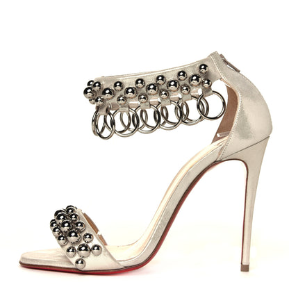 Christian Louboutin Shiny Nappa Lame Sirene Gypsandal Heels 36 1 of 6