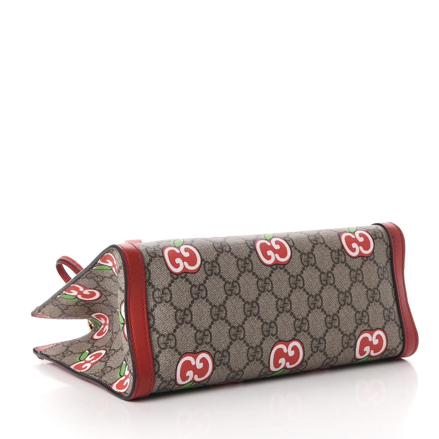 GG Supreme Monogram Apple Small Padlock Tote Beige Multicolor Lobster Red