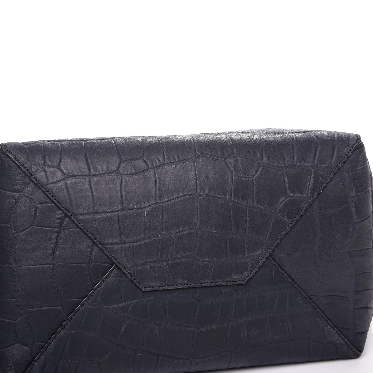 Celine Crocodile Embossed Nubuck Small Belt Cabas Phantom Navy Blue 10 of 12