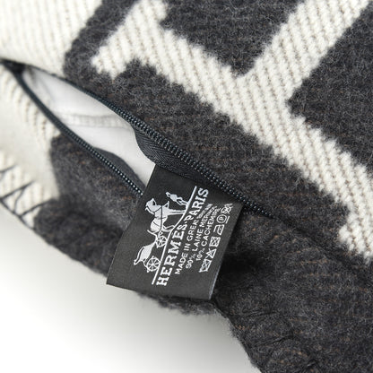 Hermes Wool Cashmere Avalon Pillow PM Ecru Gris Fonce 3 of 3