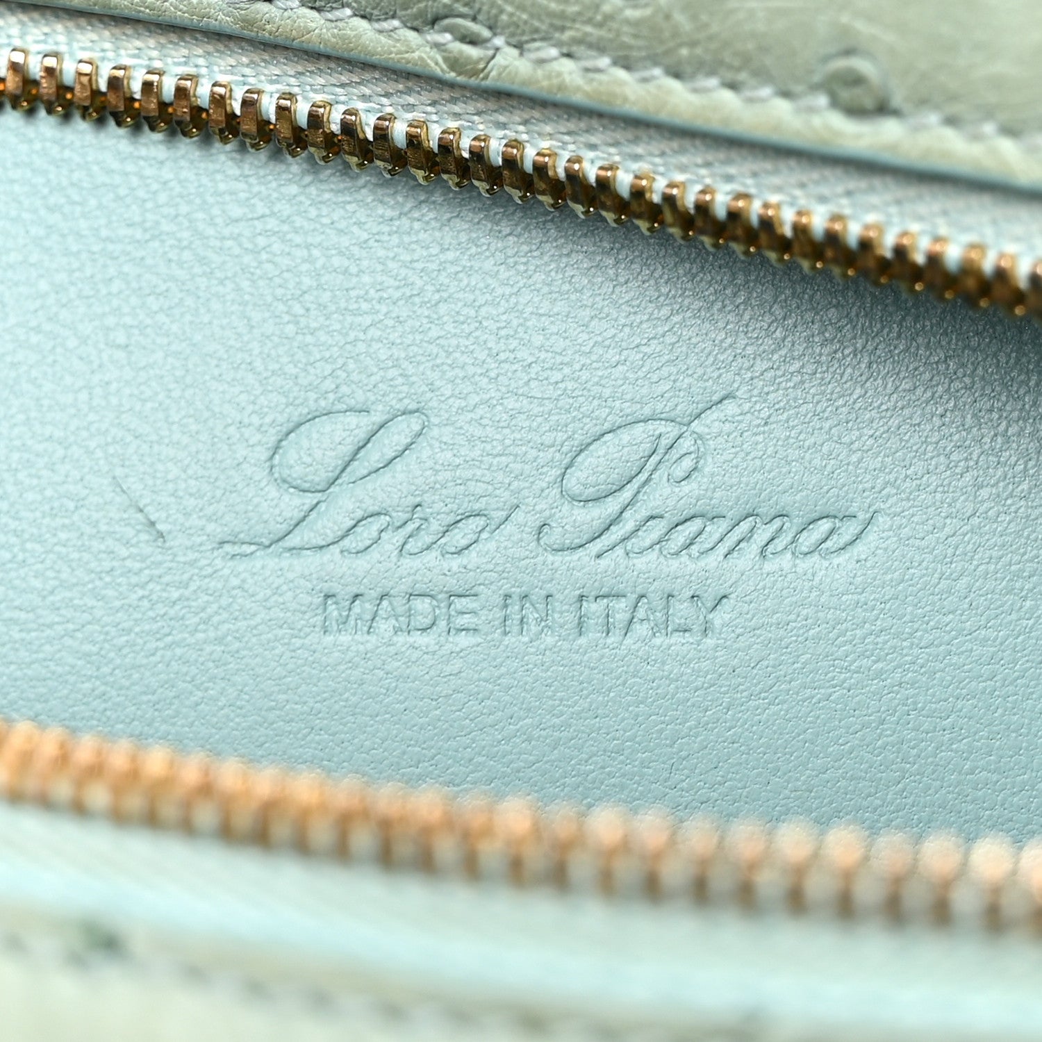 Loro Piana Ostrich L19 Extra Pocket Pouch Light Blue 6 of 9