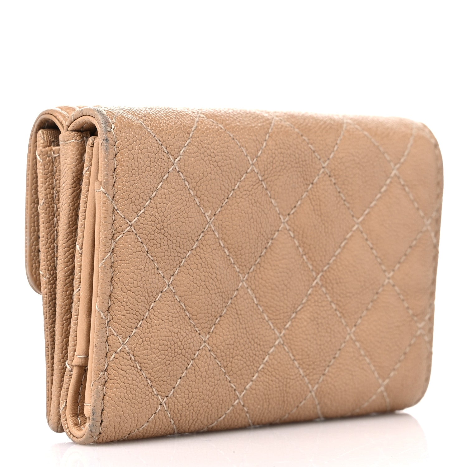 Chanel Caviar Quilted Small Boy Flap Wallet Beige 3 of 13