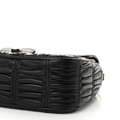 Prada Nappa Gaufre Sound Chain Flap Shoulder Bag Black 11 of 12