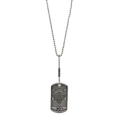 Gucci Sterling Silver Crest Dog Tag Necklace 1 of 4