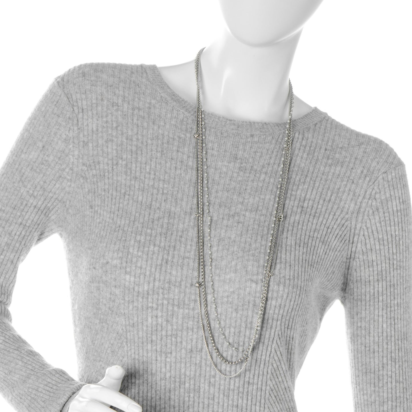 Sterling Silver Pearl 10mm Starburst Chain Necklace