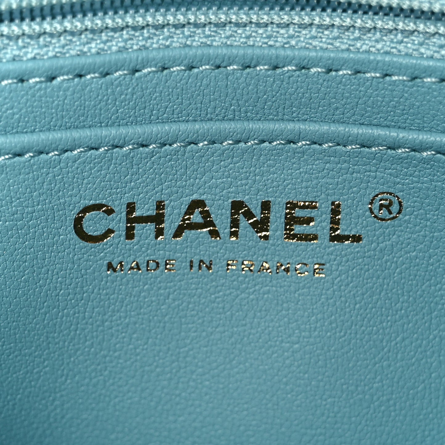 Lambskin Quilted Mini Strass On Top Flap Blue